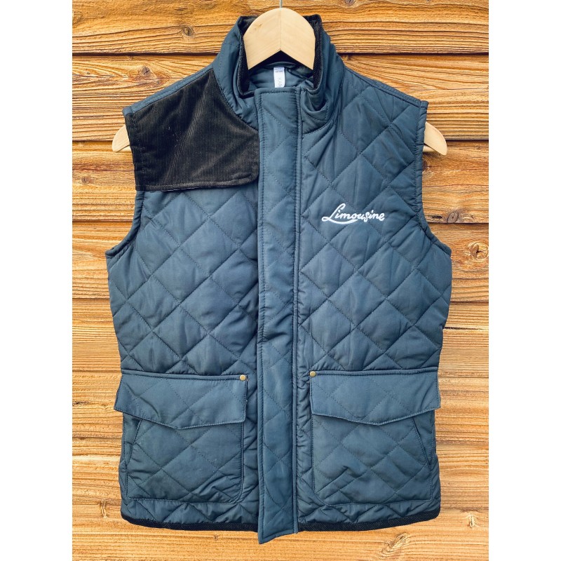 Bodywarmer matelassé bleu femme